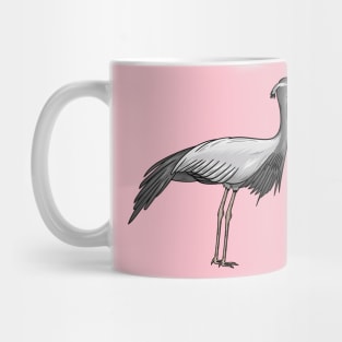 Demoiselle crane bird cartoon illustration Mug